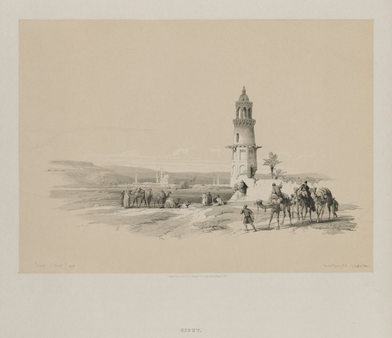 Egypt og Nubia, bind I: Siout - Øvre Egypt, 1847. av Louis Haghe
