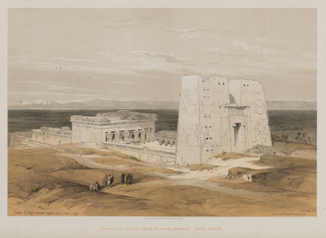 Egypt og Nubia, bind I: Temple ved Edfou, antikkens Apollinopolis, Øvre Egypt, 1847. av Louis Haghe