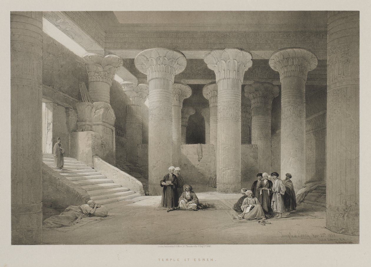 Egypt og Nubia, bind I: Tempel i Esneh av Louis Haghe