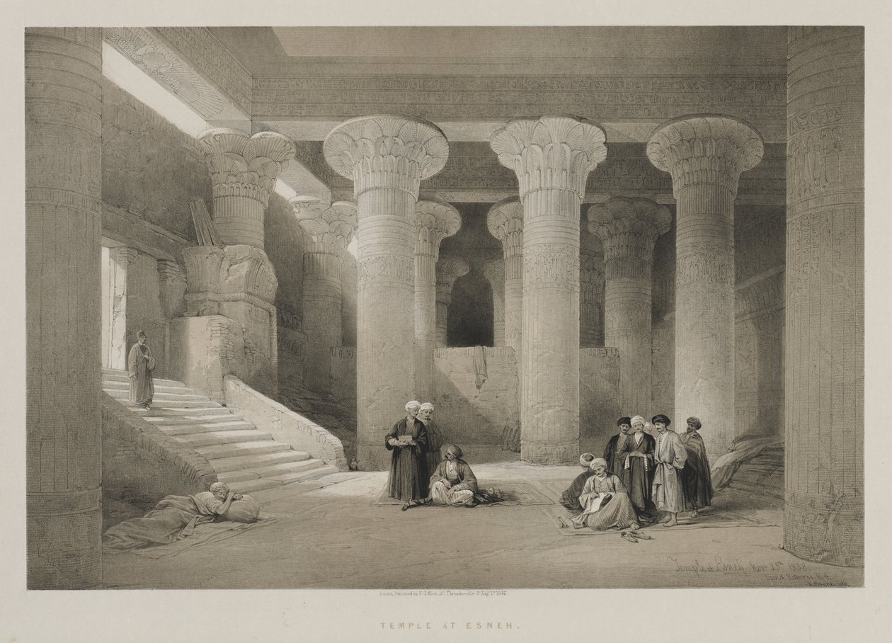 Egypt og Nubia, bind I: Temple at Esneh, 1846. av Louis Haghe