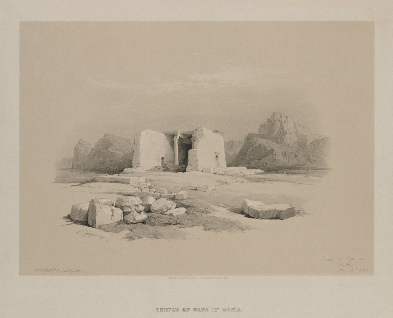 Egypt og Nubia, bind I: Tempel ved Tafa i Nubia av Louis Haghe