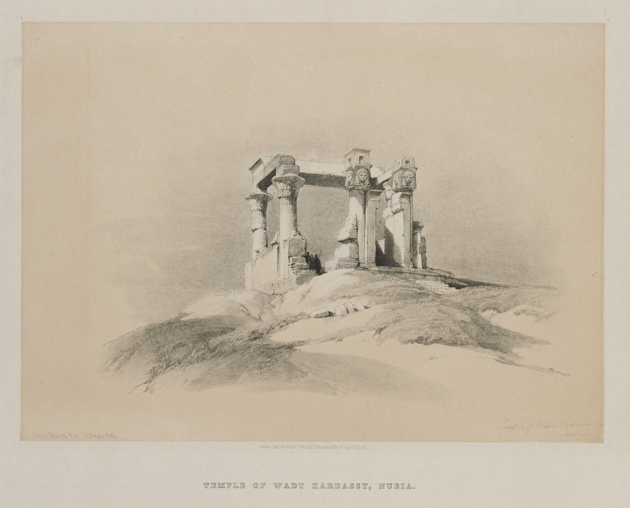 Egypt og Nubia, bind I: Temple of Wady Kardassy i Nubia, 1846. av Louis Haghe