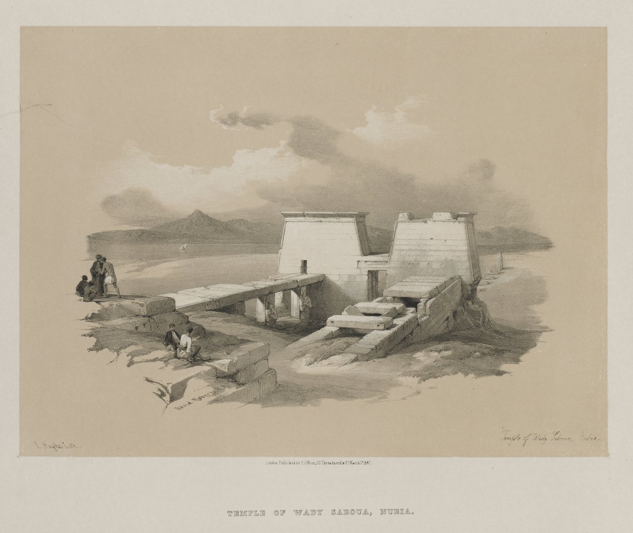 Egypt og Nubia, bind I: Temple of Wady Saboua, Nubia av Louis Haghe