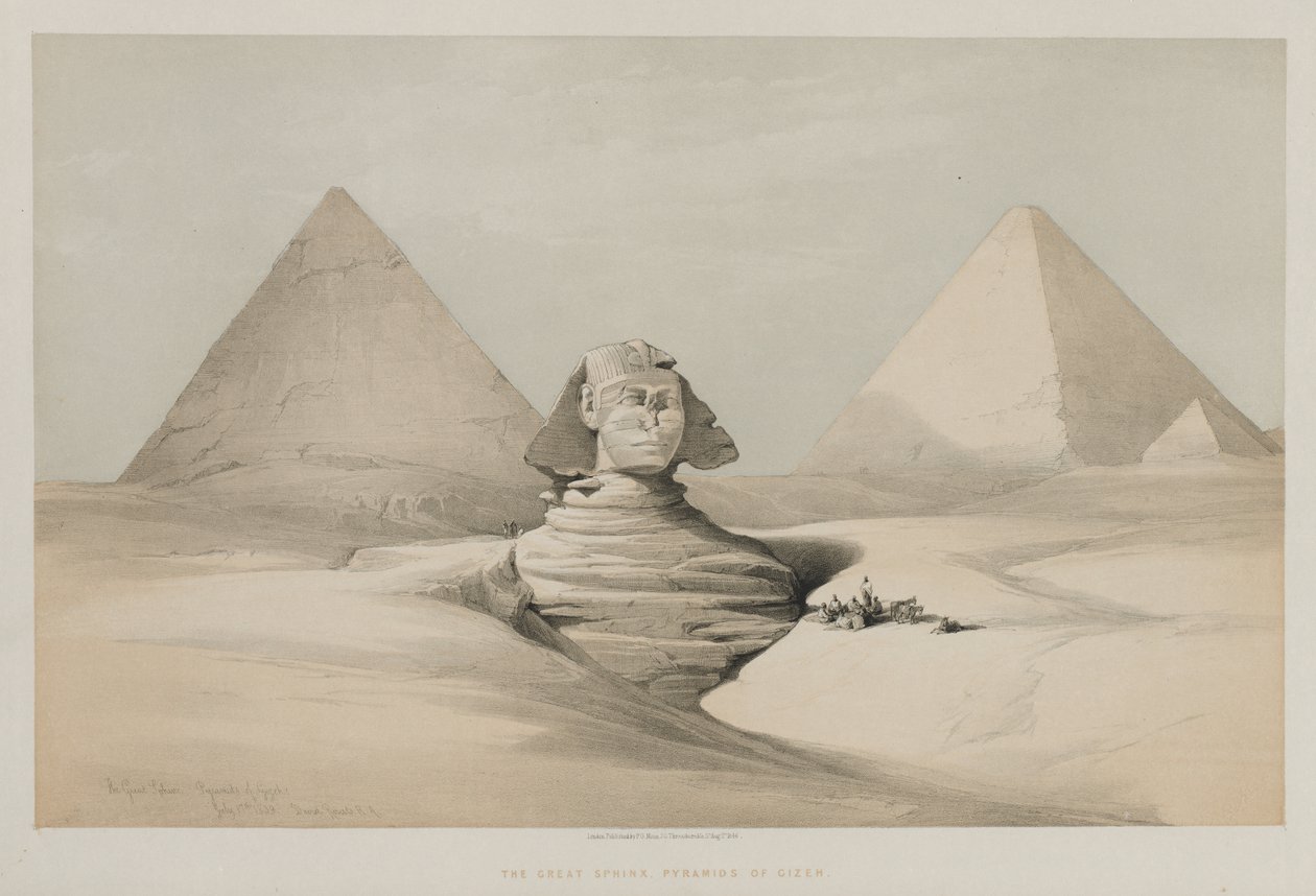 Egypt og Nubia, bind I: Den store sfinksen, pyramidene i Gezeeh av Louis Haghe