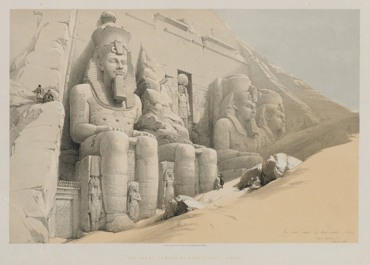 Egypt og Nubia, bind I: The Great Temple of Aboo-Simble, Nubia av Louis Haghe
