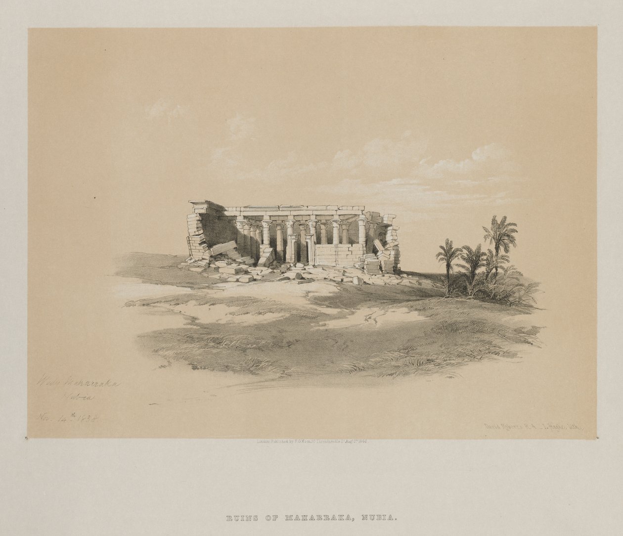 Egypt og Nubia, bind I: Wady Maharraka, Nubia, 1846. av Louis Haghe