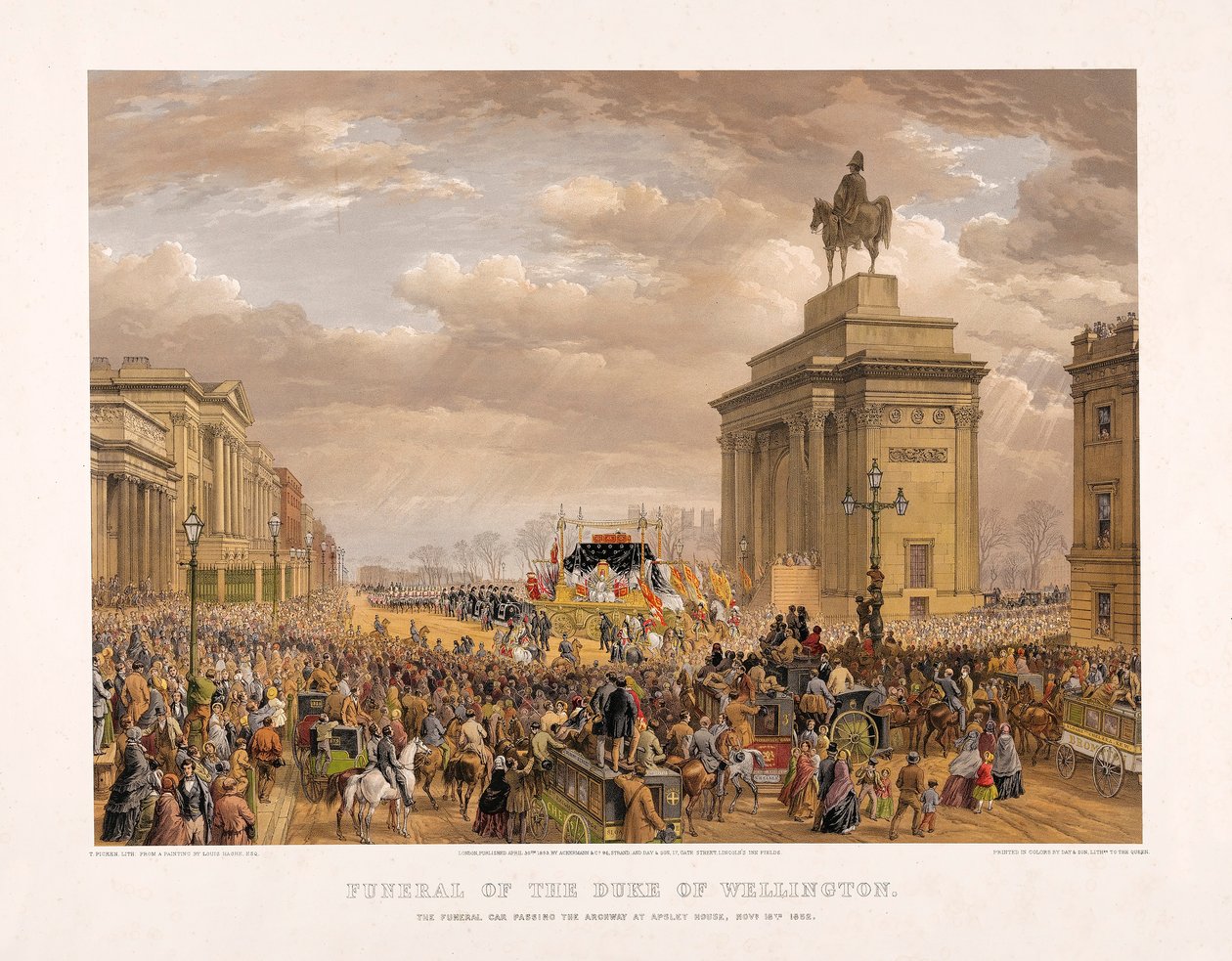Begravelse til hertugen av Wellington, 18. november 1852, pub. 1853. av Louis Haghe