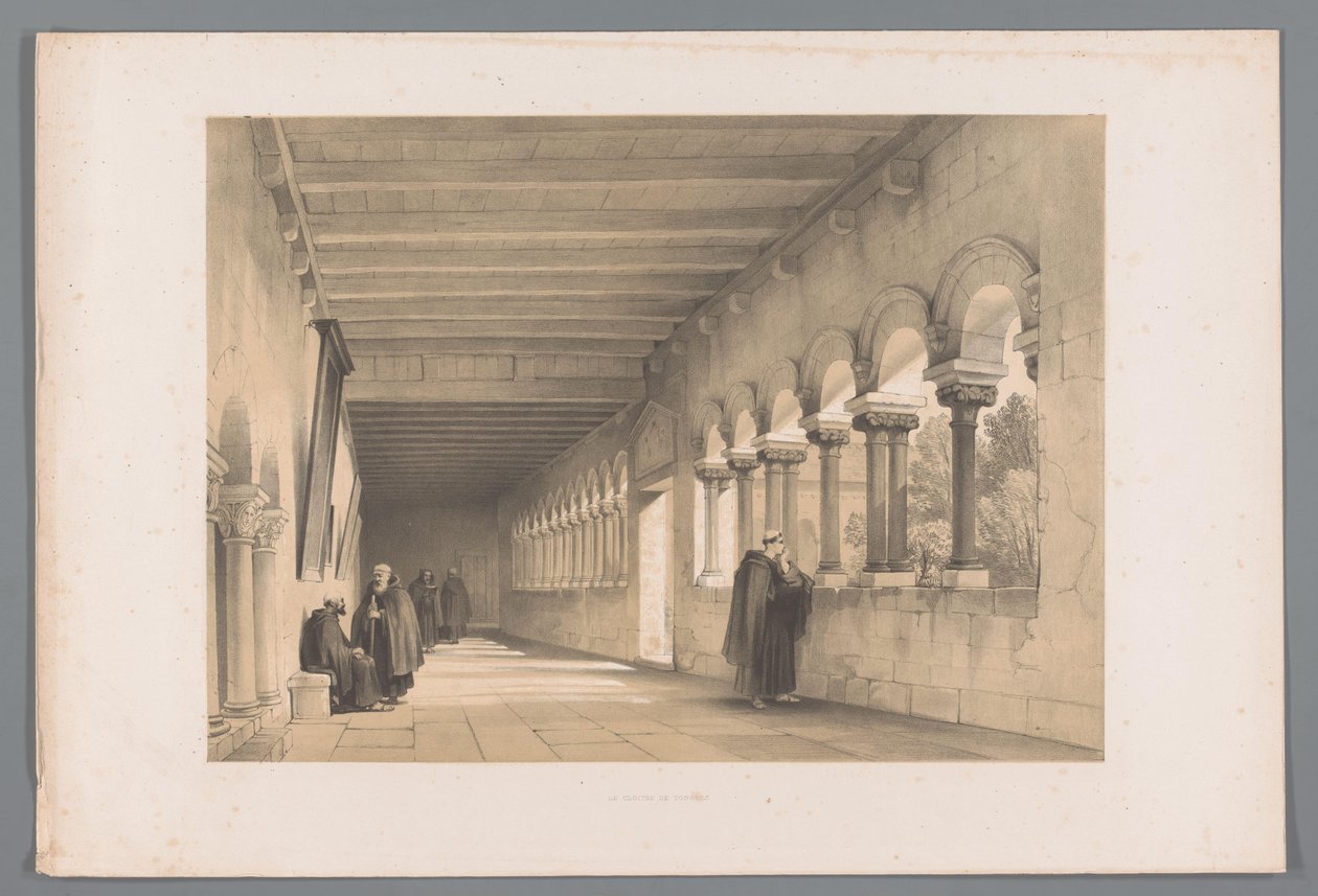 Kloster i Tongeren Le cloitre de Tongres (tittel på objekt) av Louis Haghe