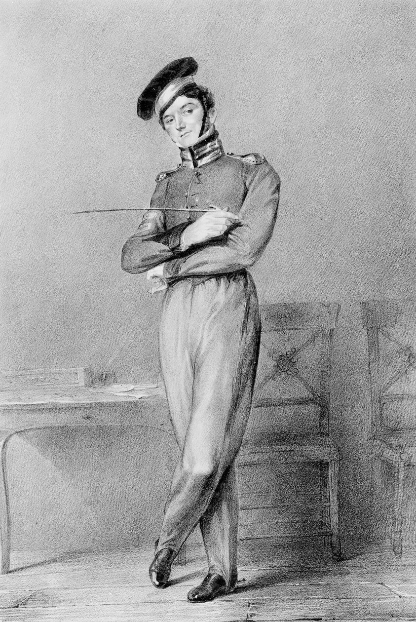Mr Power som korporal OConnor i operaen Broken Promises, 1826 av Louis Haghe