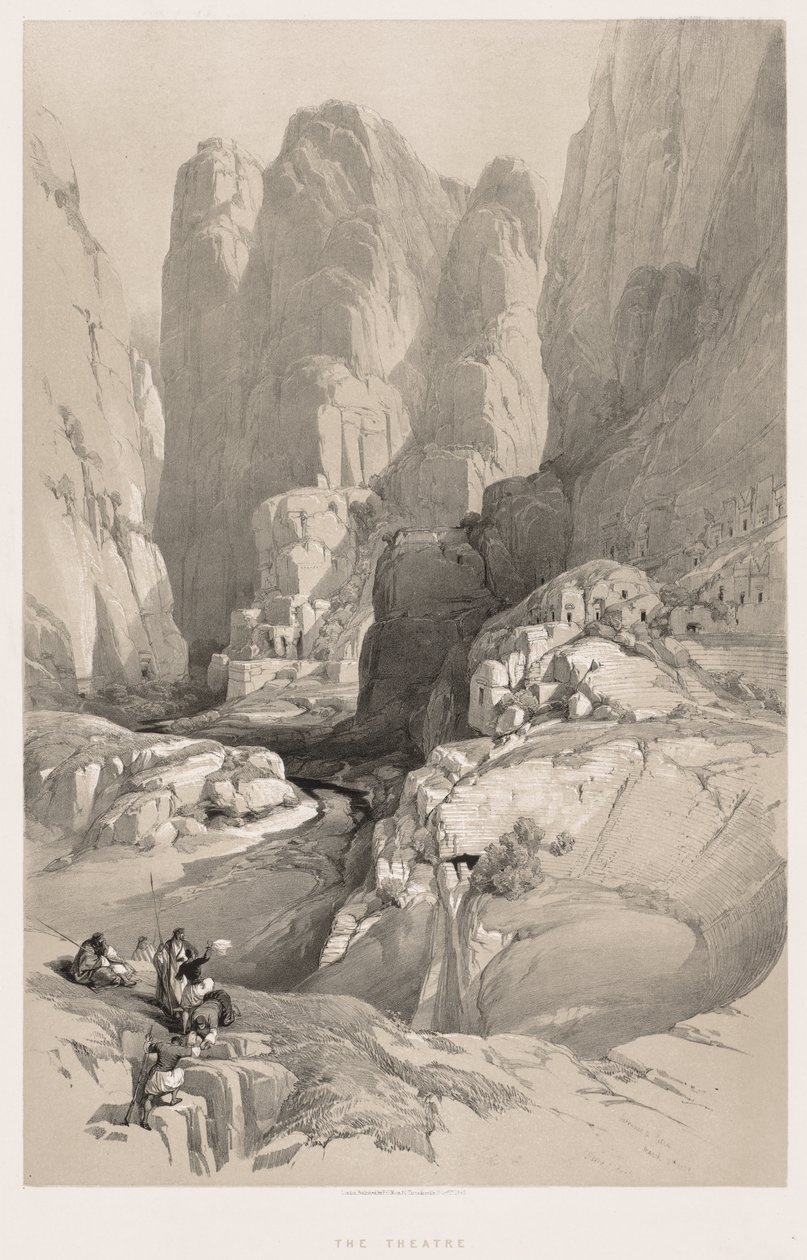Det hellige land, Syria, Idumea, Arabia, Egypt og Nubia (Vol. III): Inngang til Petra av Louis Haghe