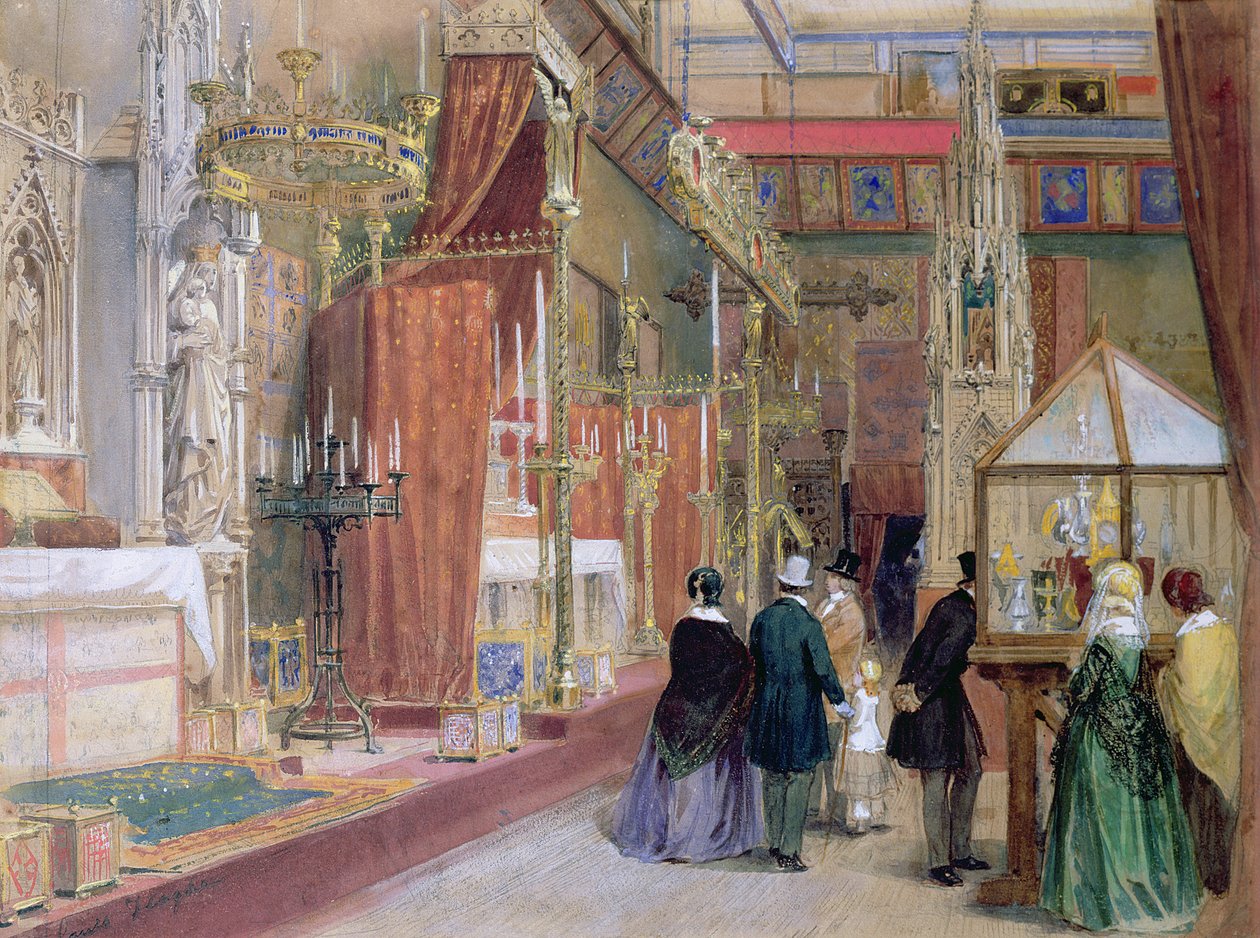 Middelalderdomstolen for den store utstillingen i 1851 av Louis Haghe