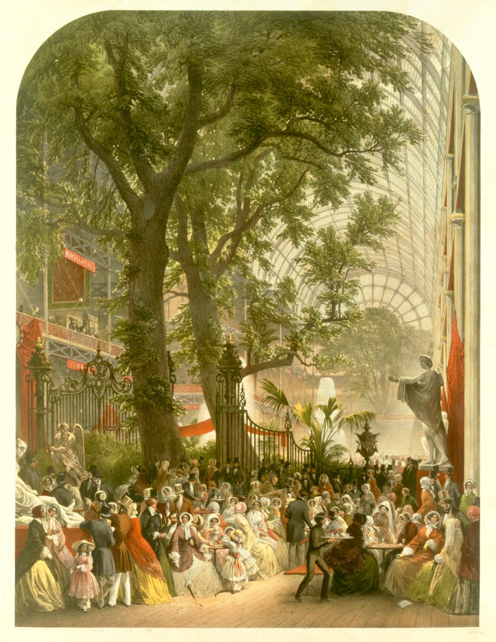 Transept of the Crystal Palace, 1851 (farget litho) av Louis Haghe