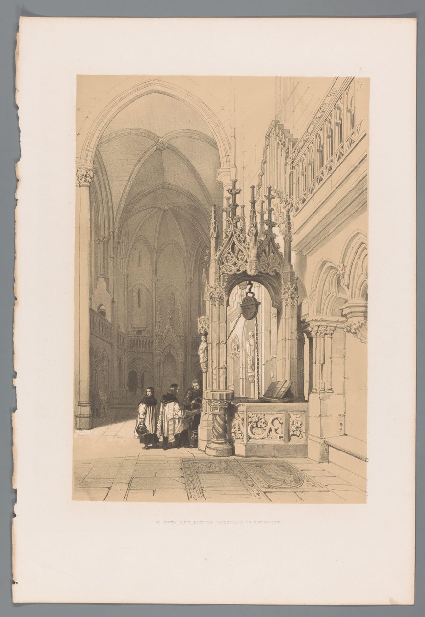 Foss inn av Dom van Regensburg Den hellige brønn i katedralen i Regensburg (tittel på objekt) av Louis Haghe