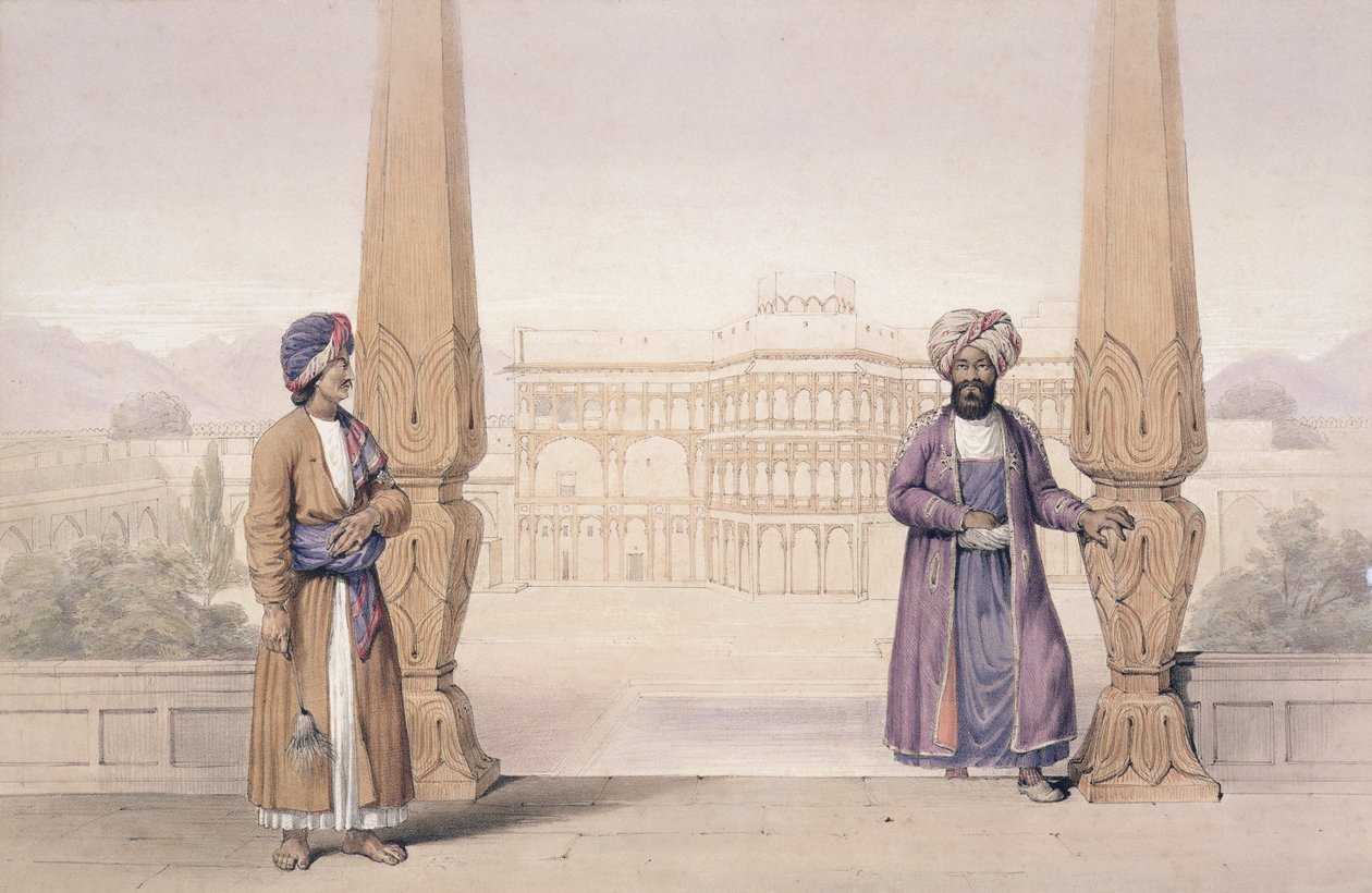 A Dooranee Noble and his Attendant at the Palace in Candahar, fra 