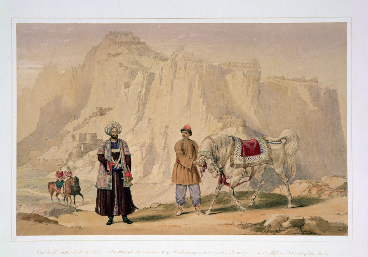 Den britiske kommandanten for Shah Shoojans 2nd Jannah Cavalry and Affhan Troopers of the Corps, fra 