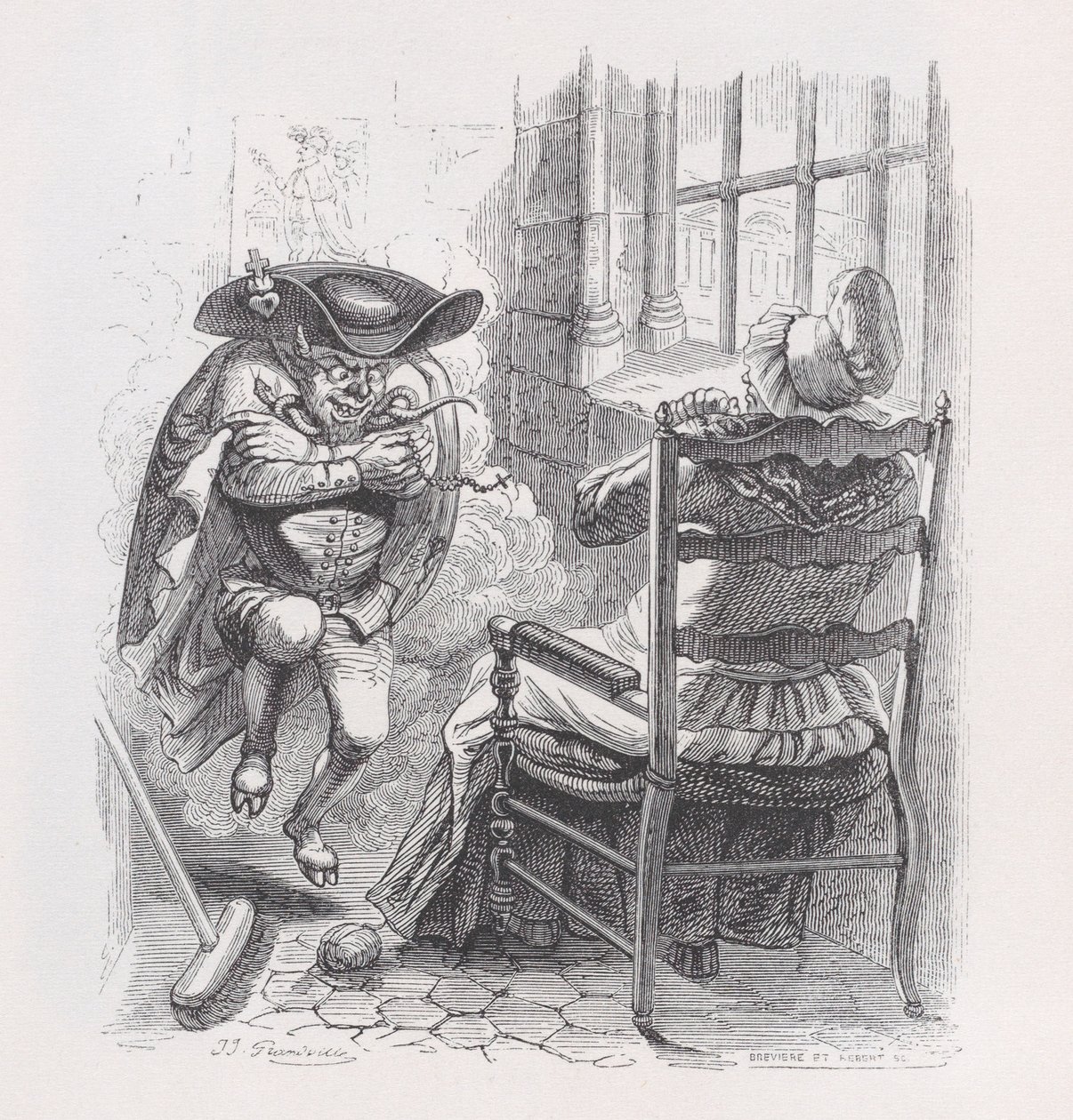 Den lille røde mannen fra The Complete Works of Béranger, 1836. Skapere: Louis-Henri Brevière, Cesar-Auguste Hebert. av Louis Henri Brevière, Cesar Auguste Hebert