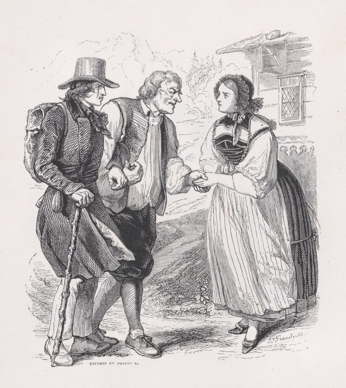 The Traveler fra The Complete Works of Béranger, 1836. Skapere: Louis-Henri Brevière, Cesar-Auguste Hebert. av Louis Henri Brevière, Cesar Auguste Hebert