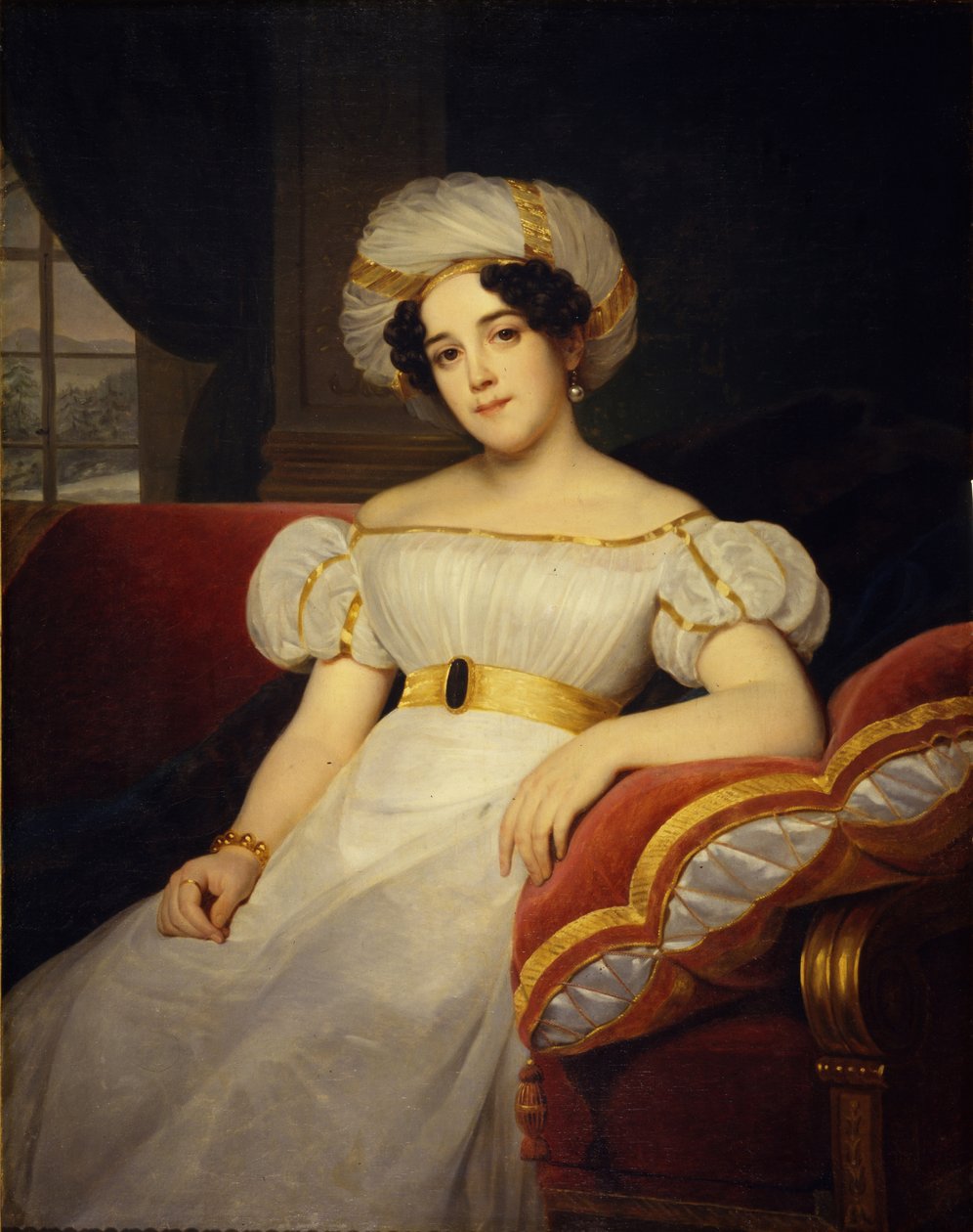 Portrett av prinsesse Natalya Stepanovna Golitsyna, født grevinne Apraksina 1794-1890, 1824 av Louise Marie Jeanne Hersent