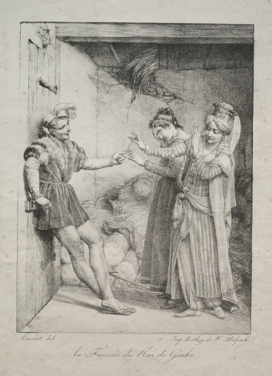 Forloveden til kongen av Garbe, 1800. av Louise Marie Jeanne Hersent