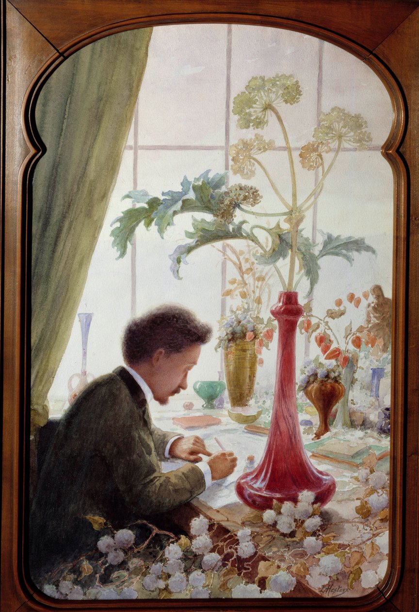 Portrett av Emile Galle (1846 - 1904), fransk kunstner. Maleri av Louis Hestaux (1858 - 1919) av Louis Hestaux