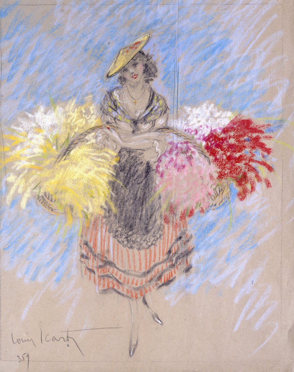 Blomsterselger av Louis Icart