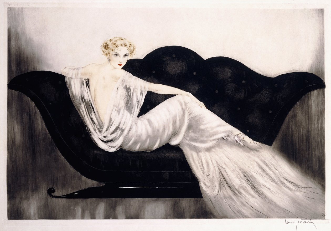 Sofaen, ca. 1937 (etsing og tørrpunkt, montert og innrammet) av Louis Icart