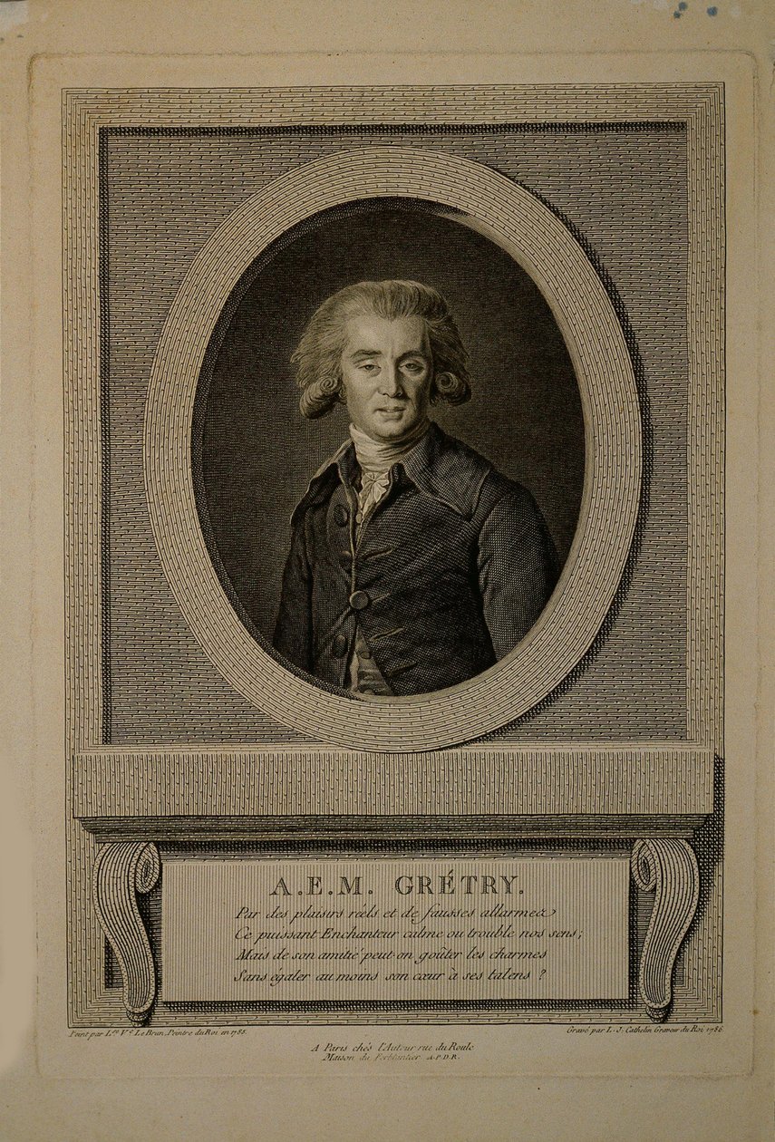 Portrett av komponisten André Ernest Modeste Grétry 1741-1813, 1786. av Louis Jacques Cathelin