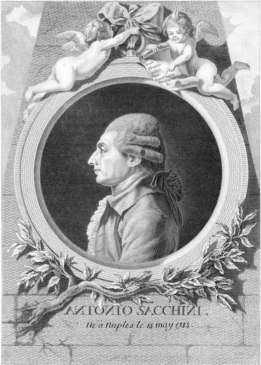 Portrett av komponisten Antonio Sacchini 1730-1786, 1781. av Louis Jacques Cathelin