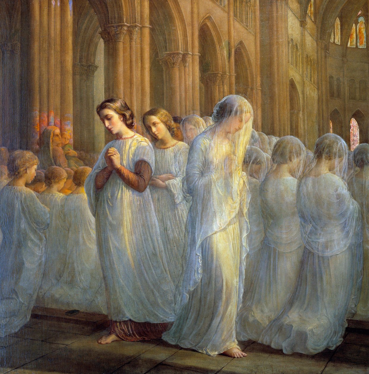 Sjelens dikt; Første nattverd. Maleri av Anne Francois Louis Janmot (1814-1892) av Louis Janmot