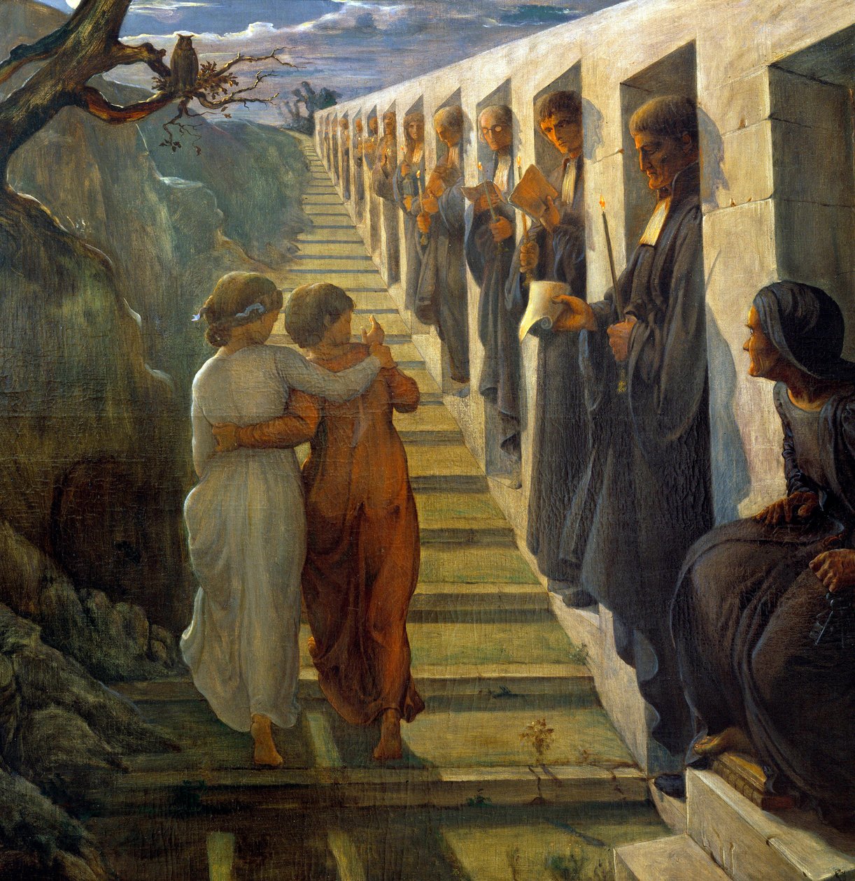 Sjelens dikt; Den onde veien. Maleri av Anne Francois Louis Janmot av Louis Janmot
