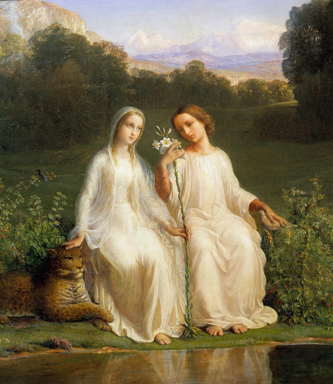 Sjelens dikt; Jomfruer. Maleri av Anne Francois Louis Janmot (1814-1892) av Louis Janmot