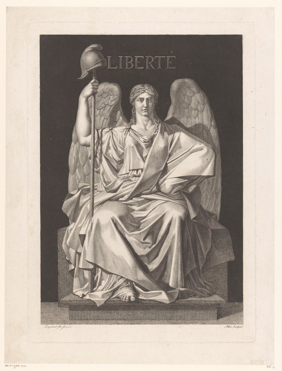 Allegorisk representasjon av frihet Liberté (tittel på objekt) av Louis Jean Allais
