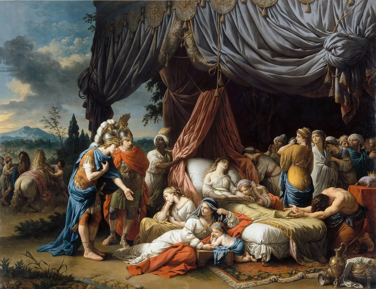 Alexander den store og Hephaestion ved dødsleiet til kona til Darius III av Louis Jean François Lagrenée