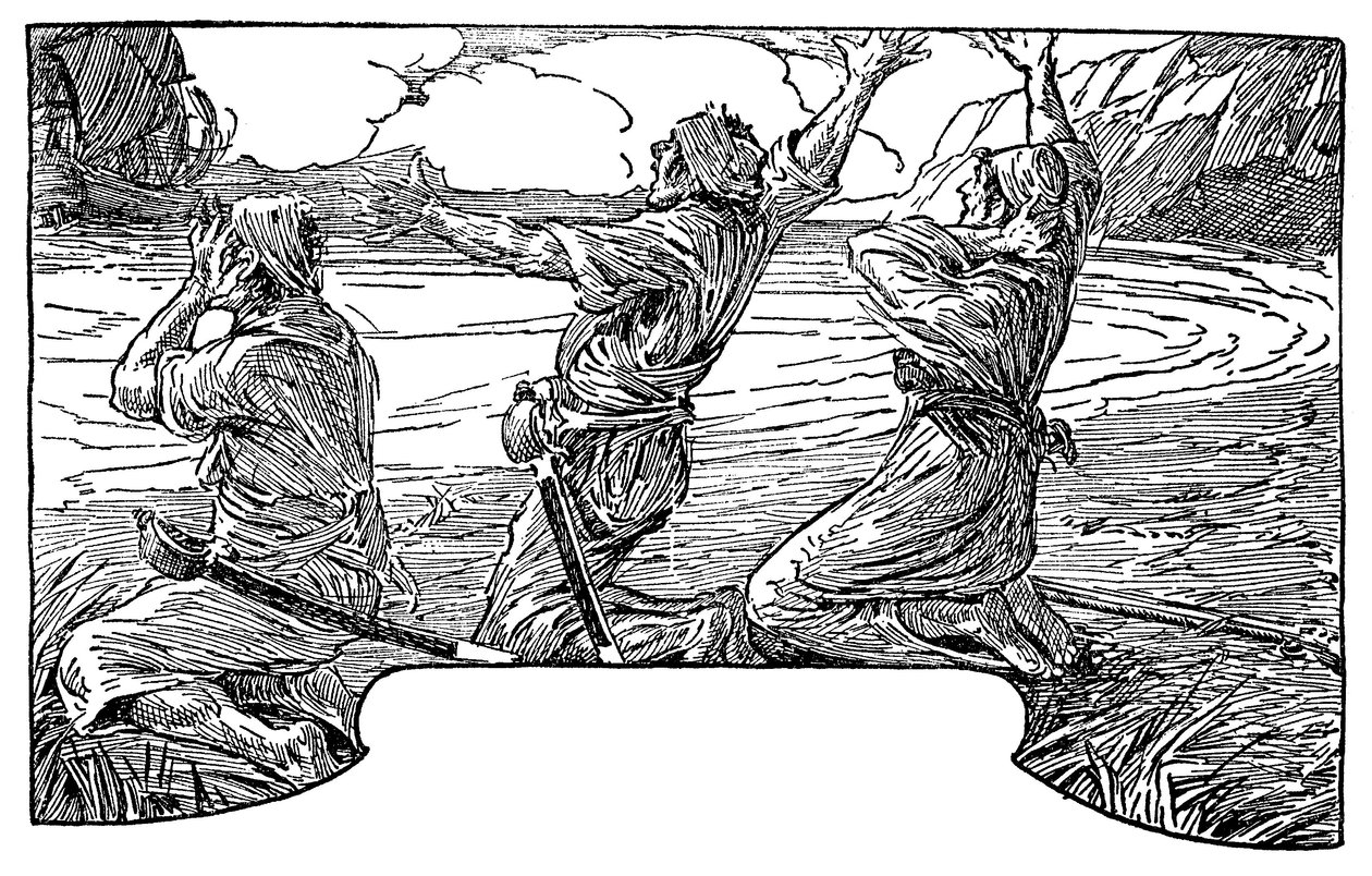 Illustrasjon av Louis Rhead (1857-1926) for romanen "Treasure Island" av Robert Louis Stevenson (1850-1894) 1915 av Louis John Rhead