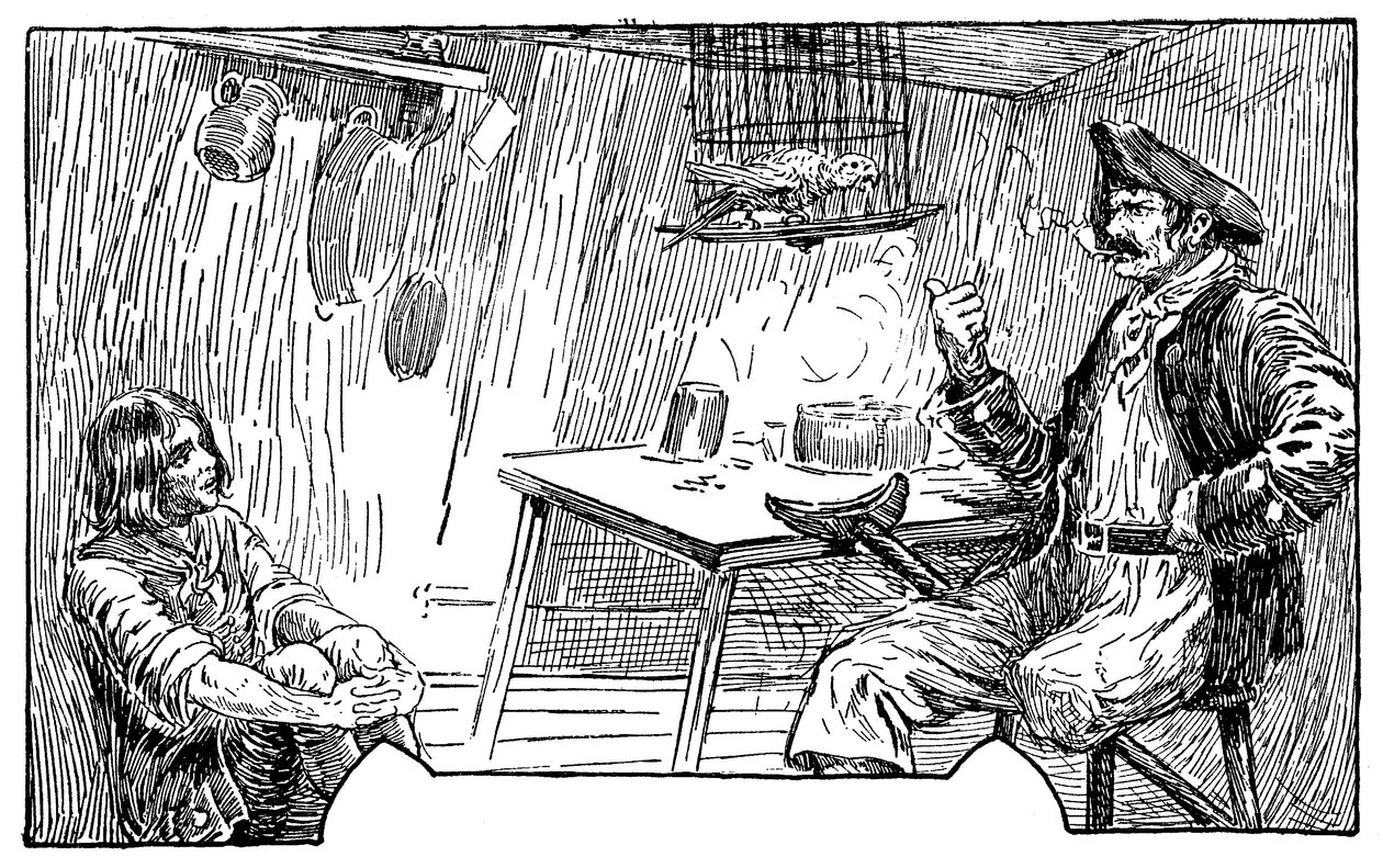 Illustrasjon av Louis Rhead (1857-1926) for romanen "Treasure Island" av Robert Louis Stevenson (1850-1894) 1915 av Louis John Rhead