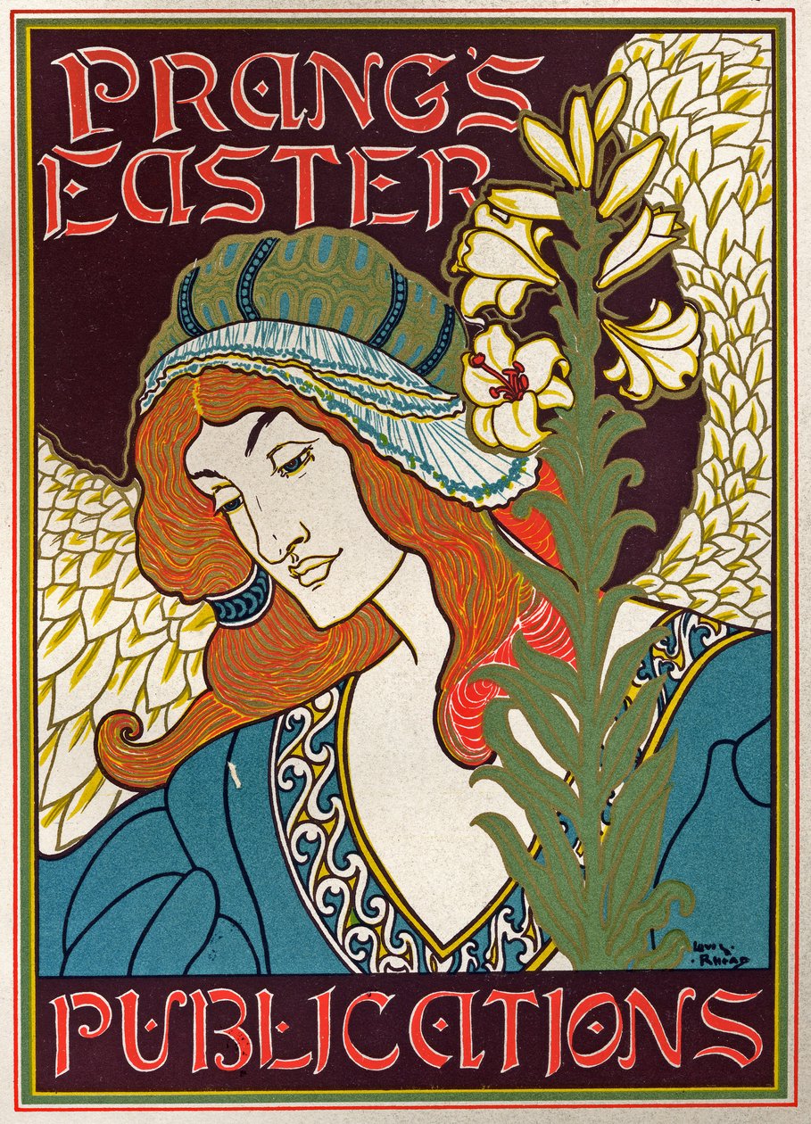 Litteratur. Prangs påskepublikasjoner. Plakat av Luis Rhead, USA, ca. 1895 (plakat) av Louis John Rhead