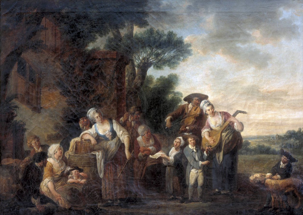 Gatemusikere av Louis Joseph (1731 98) Watteau