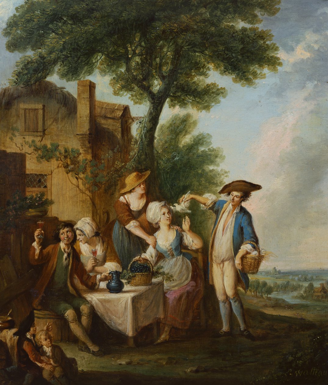 The Pretty Dove (olje på lerret) av Louis Joseph (1731 98) Watteau