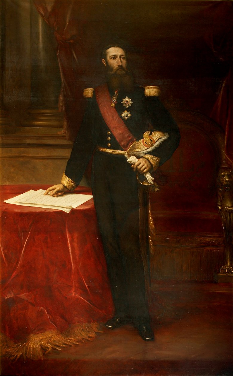 Portrett av Leopold II 1835-1909, kongen av belgierne, ca. 1870. av Louis Joseph Gallait