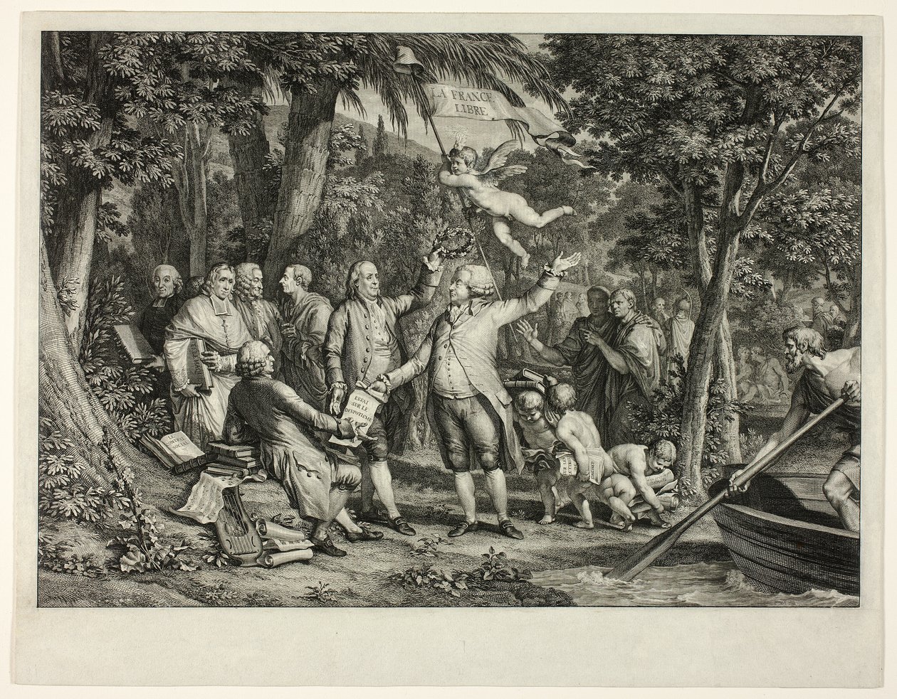 Mirabeau ankommer Elysian Fields av Louis Joseph Masquelier