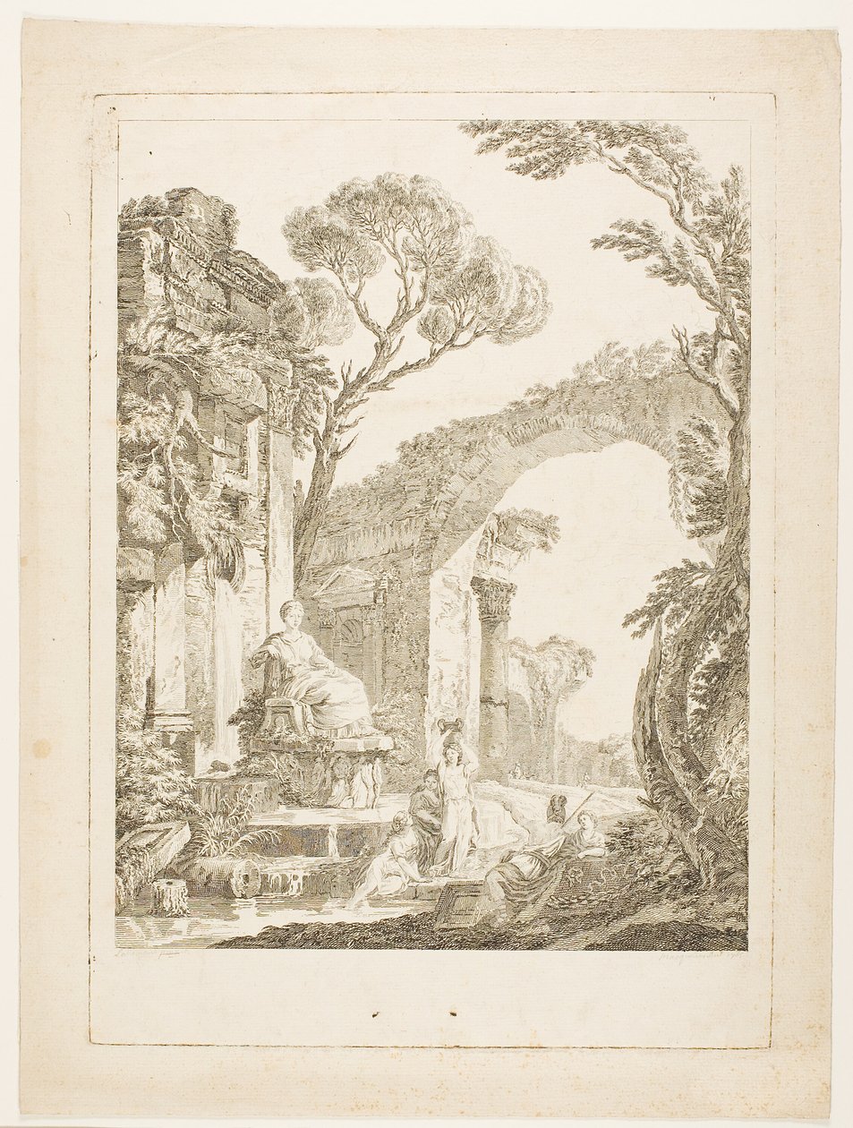 Fontenen i ruinene av Louis Joseph Masquelier