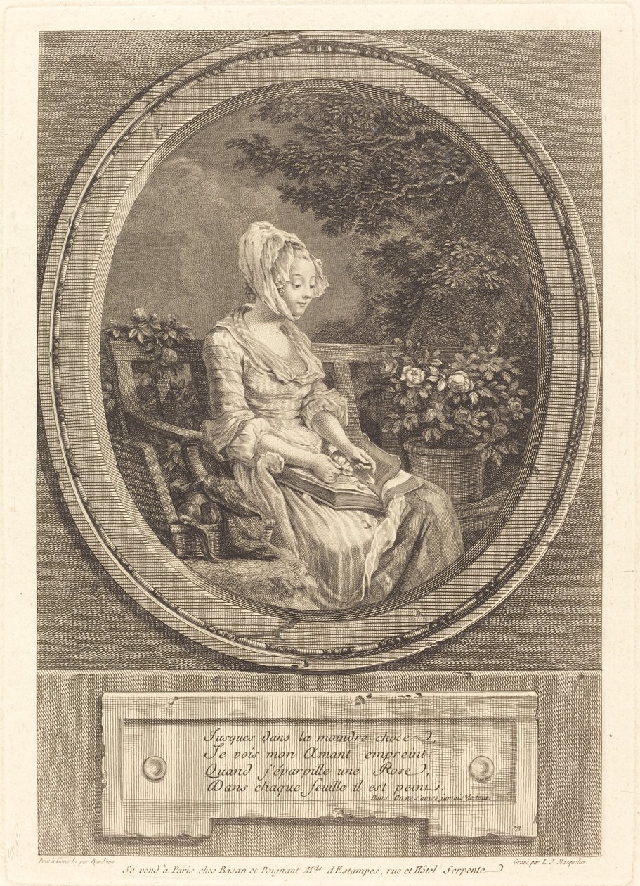 Ned til den minste ting av Louis Joseph Masquelier after Pierre Antoine Baudouin