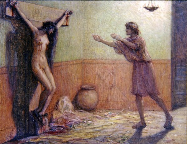 Korsfestet kvinne av Louis Joseph Raphael Collin