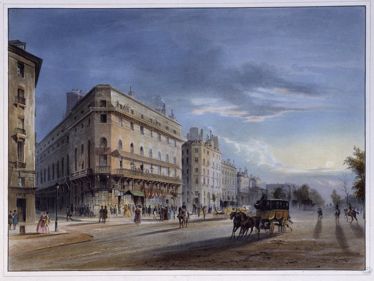 Boulevard des italiens - i "" Paris en 1837"" av Arnout av Louis Jules Arnout