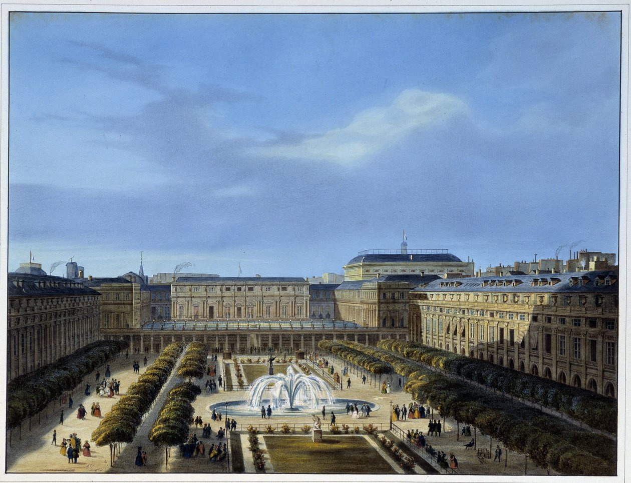 Hagen til Palais-Royal - i "Paris i 1837" av Arnout av Louis Jules Arnout