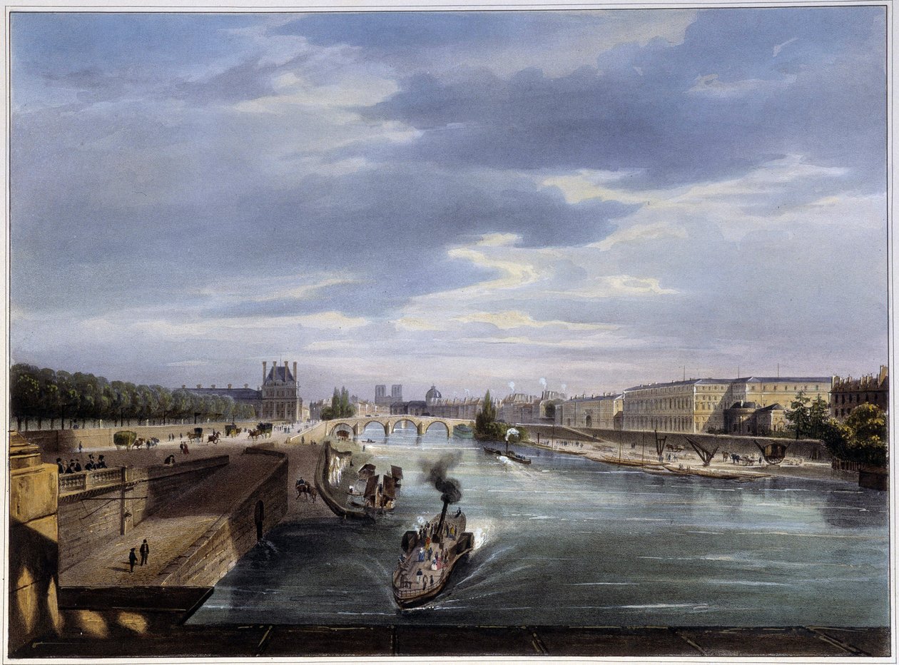 Le pont Royal - i "Paris i 1837" nær Arnout av Louis Jules Arnout