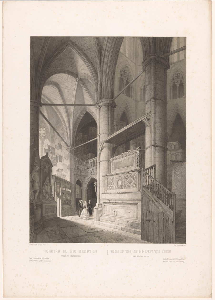 Tomb of the King Henry III of England at Westminster Abbey Tombeau du roi Henry III, abbaye de Westminster / Tomb of the King Henry the Third, Westminster Abbey (tittel på objekt) England, Ireland & Scotland (serietittel) England, Ireland & Sc av Louis Jules Arnout