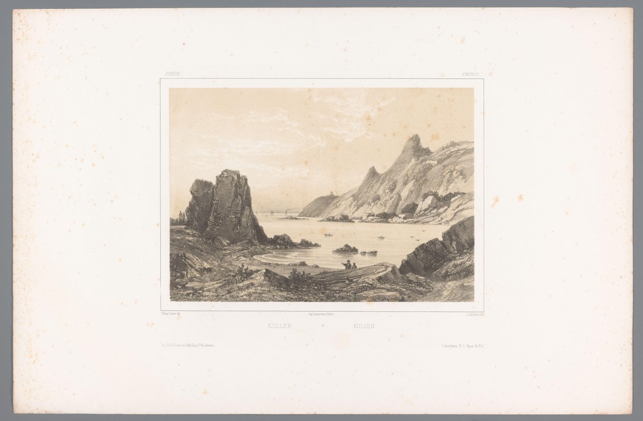 Utsikt over Kullaberg ved Kattegat Kullen / Kullen (tittel på objekt) Faces in Scandinavia (serietittel) Vues du Nord. Semsket skinn (serietittel på objekt) av Louis Julien Jacottet