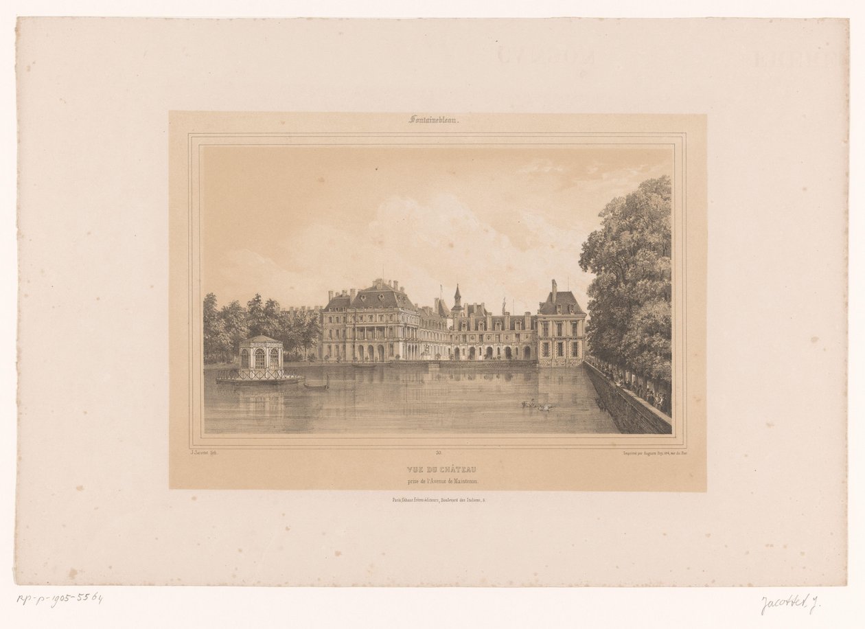 Utsikt over slottet Fontainebleau Vue du Château, prize de l
