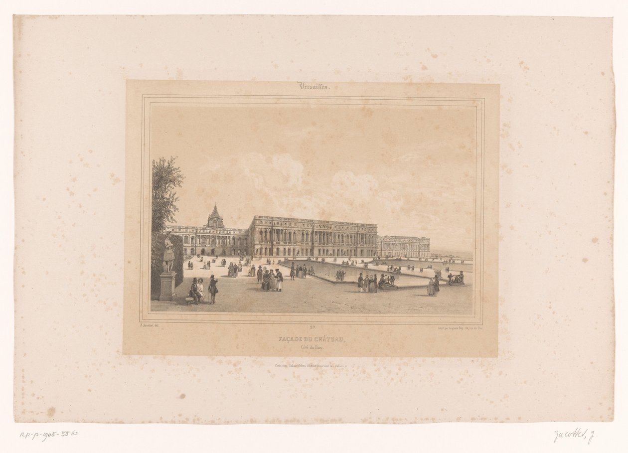 Zicht op het kasteel van Versailles vanuit de tuinen Façade du Château, Côté du Parc (title on object) Gezichten in en om Parijs (series title) Versailles (series title on object)   1377624   no       norwegian Successfully Translated  Original: The Prince av Louis Julien Jacottet